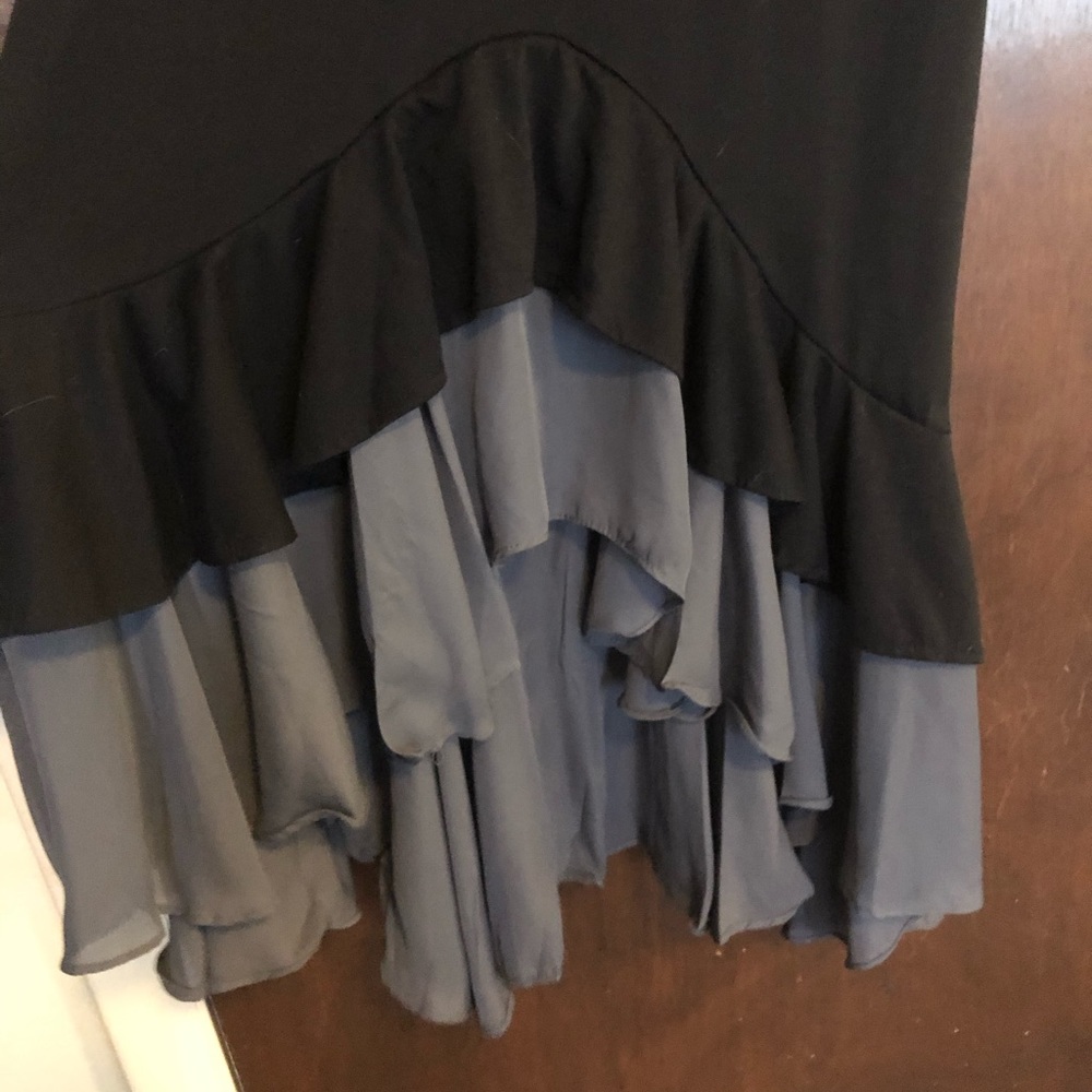Grey and Black High Low Mini Cocktail Dress - Picture 4 of 5